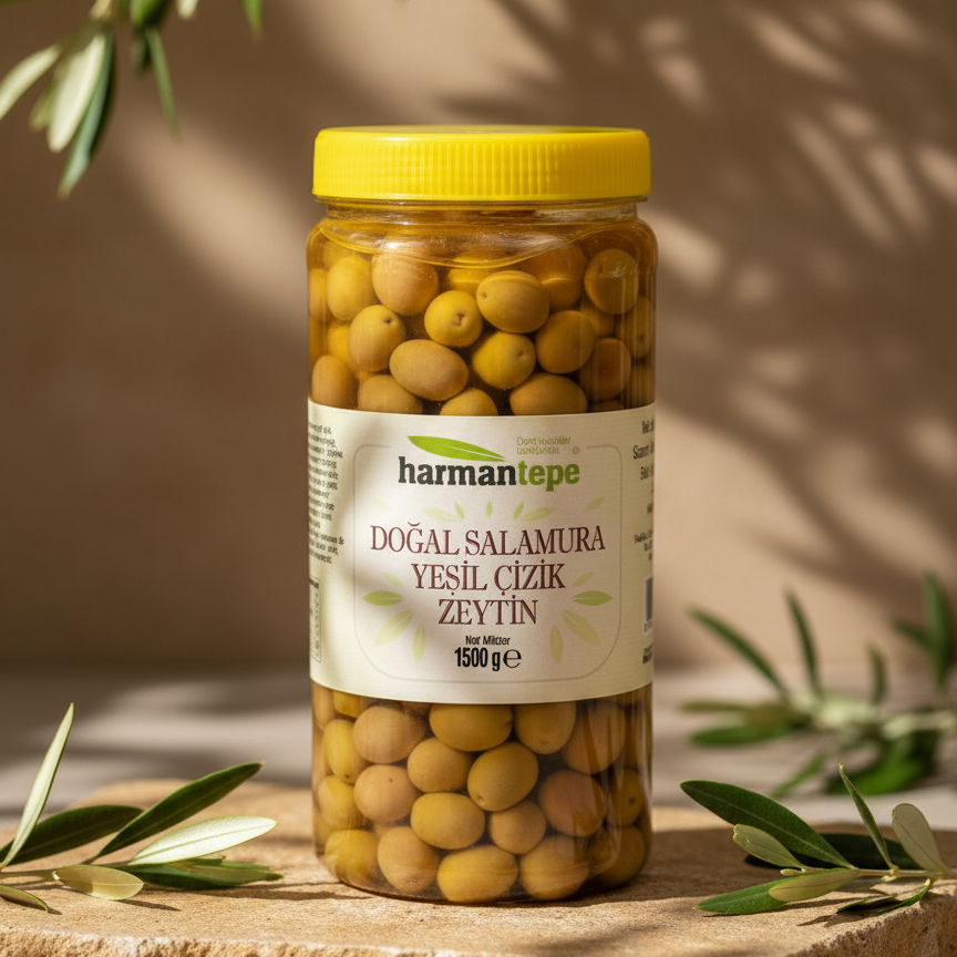 Yeşil Çizik Zeytin 1.5 Kg