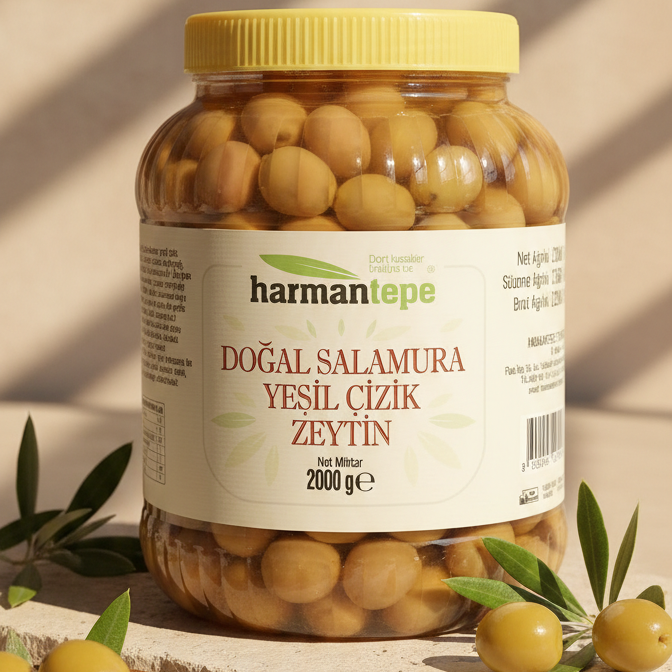 Edremit Yeşil Çizik Zeytin 2 Kg