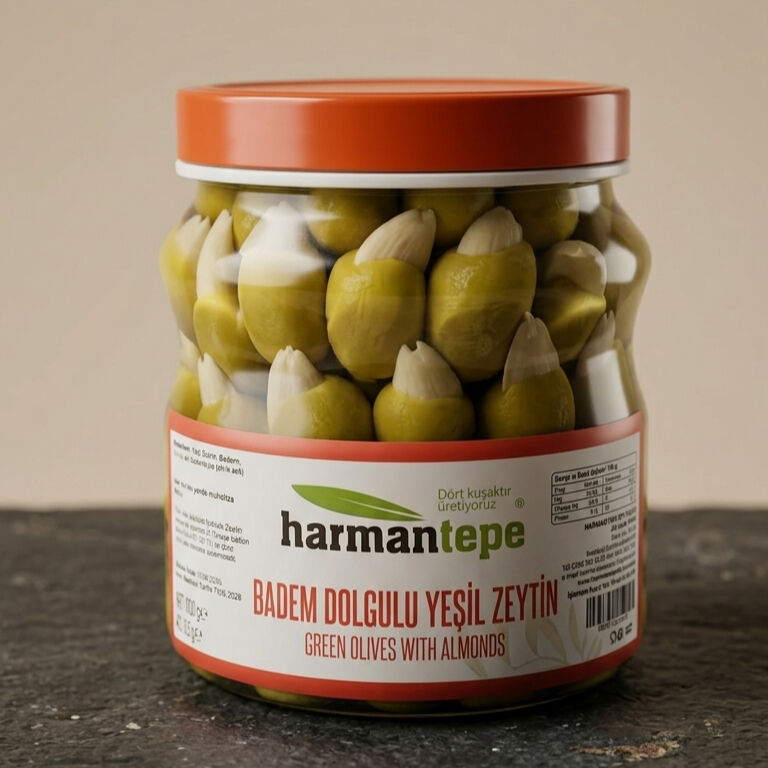 Badem Dolgulu Yeşil Zeytin 1kg